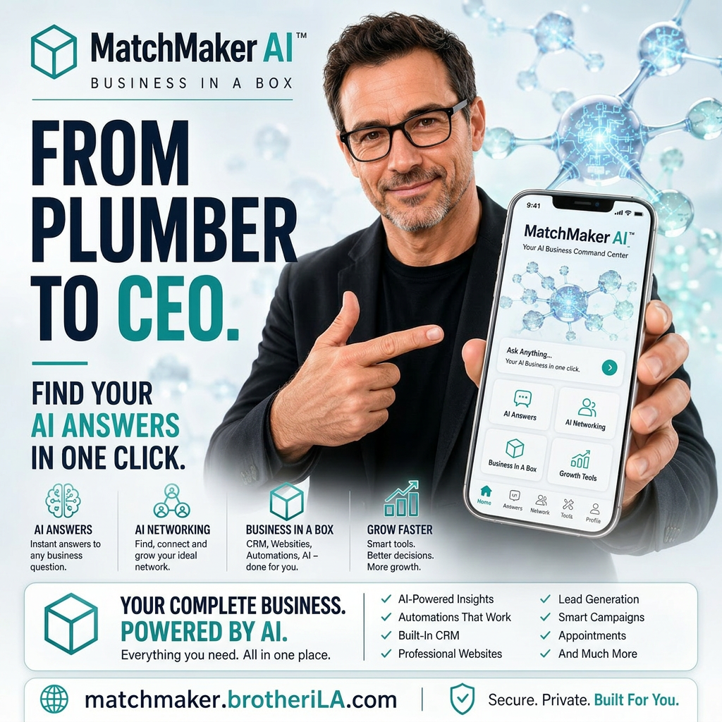MatchMaker AI — Business In A Box: CRM, websites, automations and AI answers in one command center